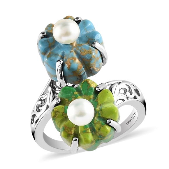 🔥PRICE DROP🔥NWT MOJAVE TURQUOISE FRESHWATER PEARL FLORAL